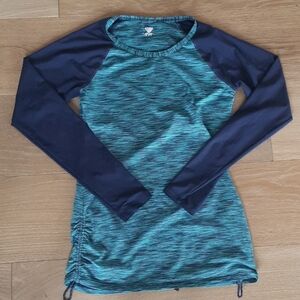 TYR long sleeved blue rashguard